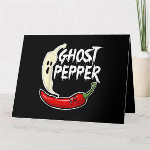 Ghost Pepper Funny Spicy Hett Halloween Ghost Pepp Kort
