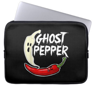 Ghost Pepper Funny Spicy Hett Halloween Ghost Pepp Laptop Fodral