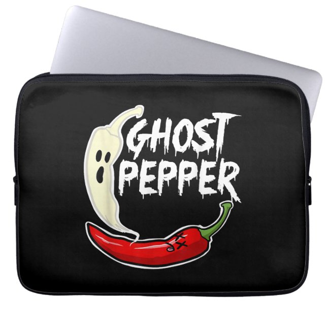 Ghost Pepper Funny Spicy Hett Halloween Ghost Pepp Laptop Fodral (Framsidan)