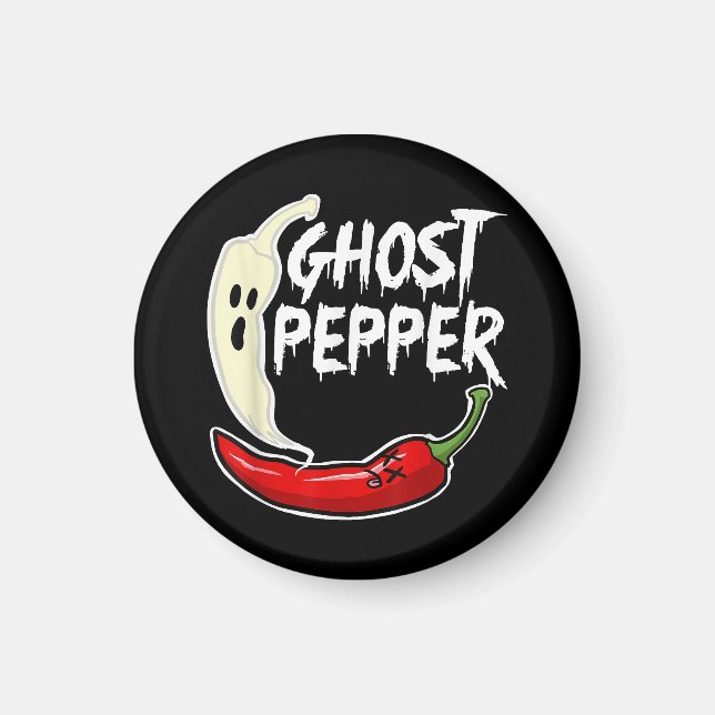 Ghost Pepper Funny Spicy Hett Halloween Ghost Pepp Magnet (Framsidan)