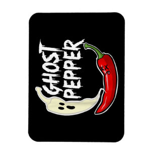 Ghost Pepper Funny Spicy Hett Halloween Ghost Pepp Magnet