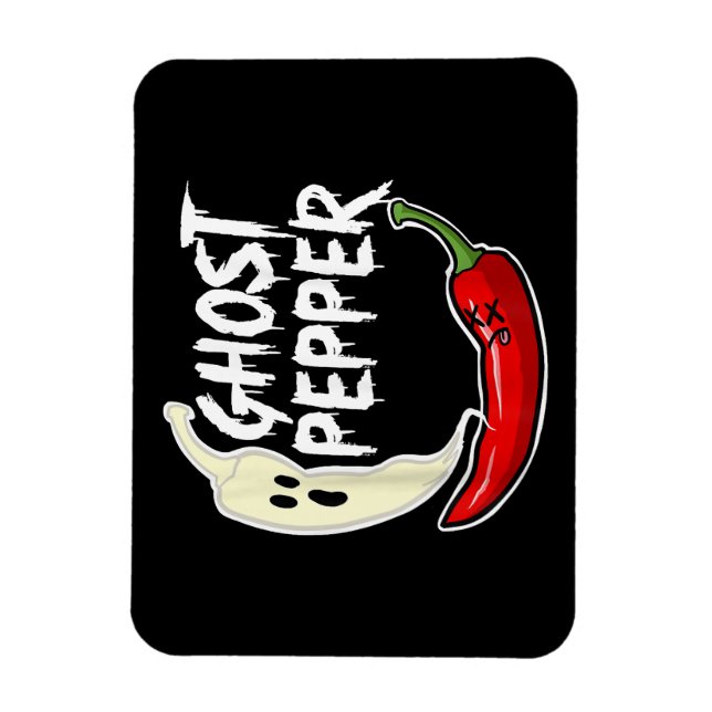 Ghost Pepper Funny Spicy Hett Halloween Ghost Pepp Magnet (Vertikal)