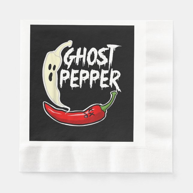 Ghost Pepper Funny Spicy Hett Halloween Ghost Pepp Pappersservett (Framsidan)