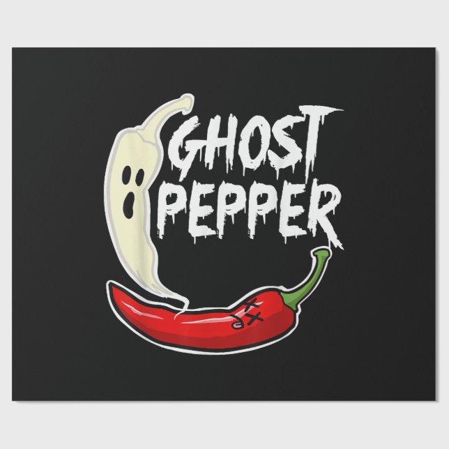 Ghost Pepper Funny Spicy Hett Halloween Ghost Pepp Presentpapper (Platt)