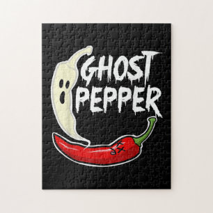 Ghost Pepper Funny Spicy Hett Halloween Ghost Pepp Pussel