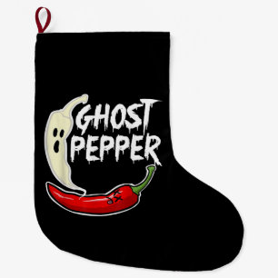 Ghost Pepper Funny Spicy Hett Halloween Ghost Pepp Stor Julstrumpa
