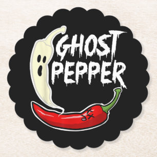 Ghost Pepper Funny Spicy Hett Halloween Ghost Pepp Underlägg Papper