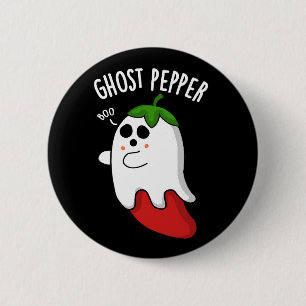 Ghost Pepper Roligt Chili Skämt Mörk Bakgrund Knapp