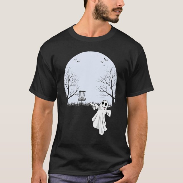 Ghost Plays Disk Golf Halloween Costume T Shirt (Framsida)
