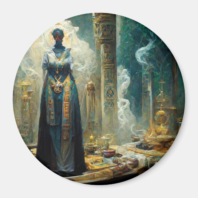 Ghost Priestess Fantasy Magnet (Framsidan)