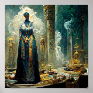 Ghost Priestess Fantasy Poster