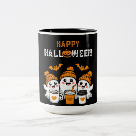 Ghost Pumpkin Halloween Två-Tonad Mugg