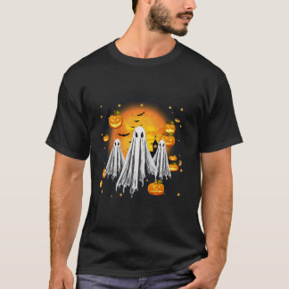 Ghost Pumpkin Night Halloween Pumpkin Långärmad T Shirt