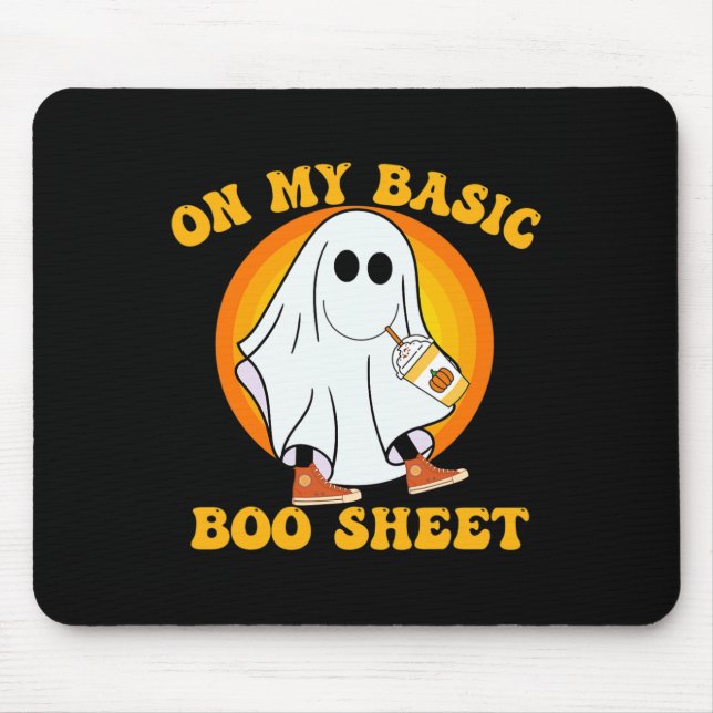 Ghost Pumpkin Spice Latte Fall Vibe Halloween Funn Musmatta (Framsidan)