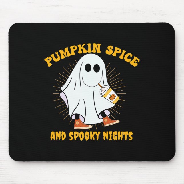 Ghost Pumpkin Spice Latte Fall Vibe Halloween Spoo Musmatta (Framsidan)