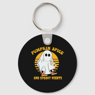 Ghost Pumpkin Spice Latte Fall Vibe Halloween Spoo Nyckelring