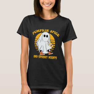 Ghost Pumpkin Spice Latte Fall Vibe Halloween Spoo T Shirt
