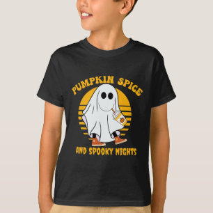 Ghost Pumpkin Spice Latte Fall Vibe Halloween Spoo T Shirt