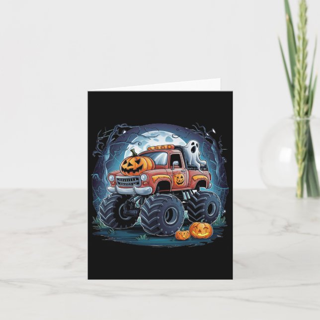 Ghost Pumpkin Spooky Season Halloween Costume Kort (Framsida)