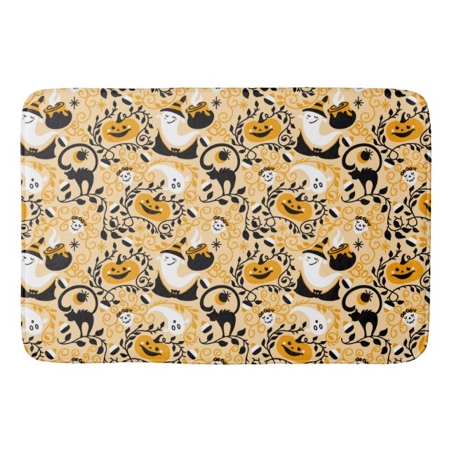 Ghost, Pumpkins och Svarta katter Badrumsmatta (Framsidan)