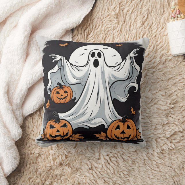 Ghost-pumpor på Halloween Kudde (Filt)