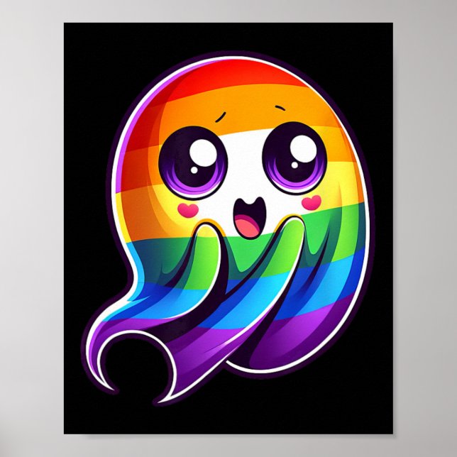 Ghost Rainbow Gay pride Funny Poster (Framsidan)