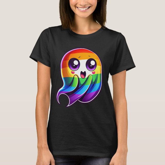 Ghost Rainbow Gay pride Funny T Shirt (Framsida)