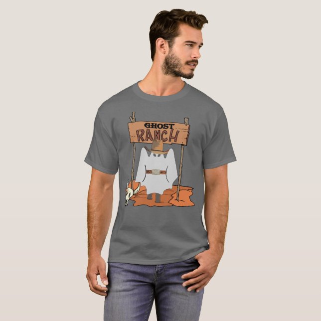 Ghost Ranch Western Halloween T Shirt (Hel framsida)