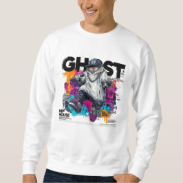 Ghost Rapper Hip Hop Street Art T-Shirt Design | U Lång Ärmad Tröja