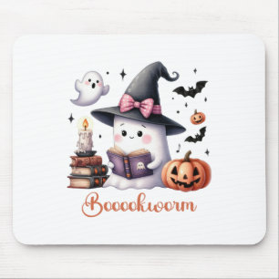 Ghost Reading Bok Coquette Bow Halloween Girl Tod Musmatta