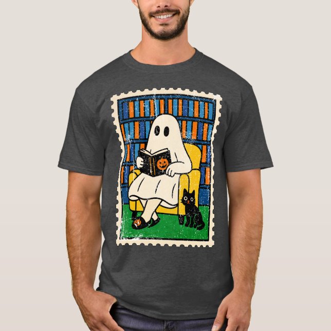 Ghost Reading Bok T Shirt (Framsida)