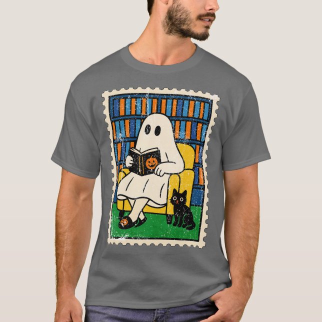 Ghost Reading Bok T Shirt (Framsida)
