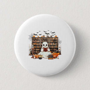 Ghost Reading Bokar Bookish Teacher Halloween-kost Knapp