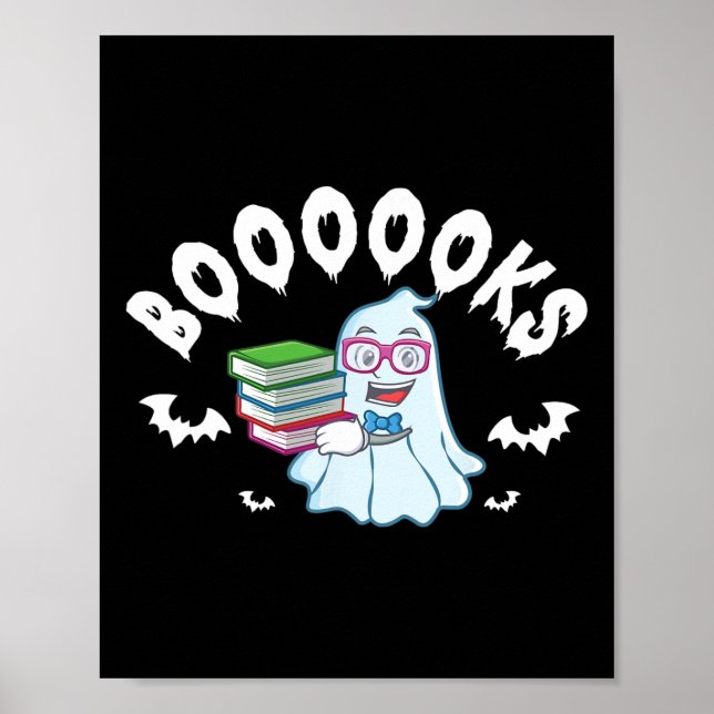 Ghost Reading Bokar Halloween Costume for Teacher Poster (Framsidan)