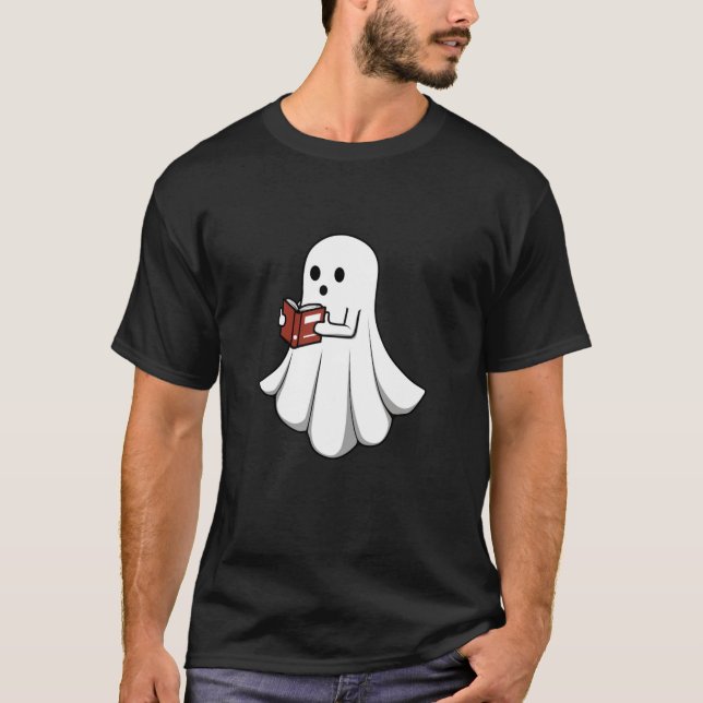 Ghost Reading Bokar Literature Student T Shirt (Framsida)