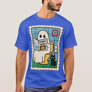 Ghost Reading Newspaper T Shirt