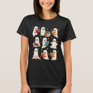 Ghost Reading Teacher Halloween Costume Librarian T Shirt