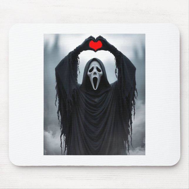 Ghost Red Heart Hands Y Face Halloween Valentines  Musmatta (Framsidan)