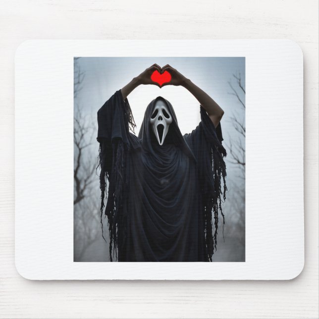 Ghost Red Heart Hands Y Face Halloween Valentines  Musmatta (Framsidan)