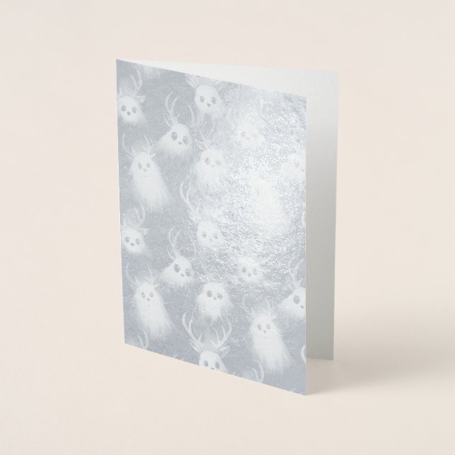 Ghost Reindeer - A Spooky Goth-julkort Folierat Kort (Framsida)