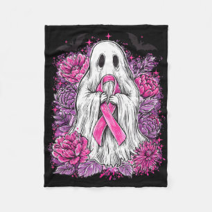 Ghost Ribbon Breast Cancer Awareness Halloween Flo Fleecefilt