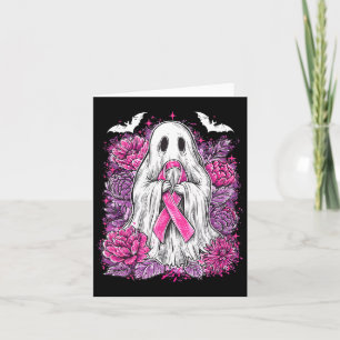 Ghost Ribbon Breast Cancer Awareness Halloween Flo Kort