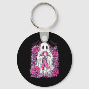 Ghost Ribbon Breast Cancer Awareness Halloween Flo Nyckelring