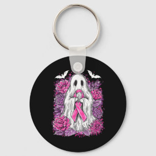 Ghost Ribbon Breast Cancer Awareness Halloween Flo Nyckelring