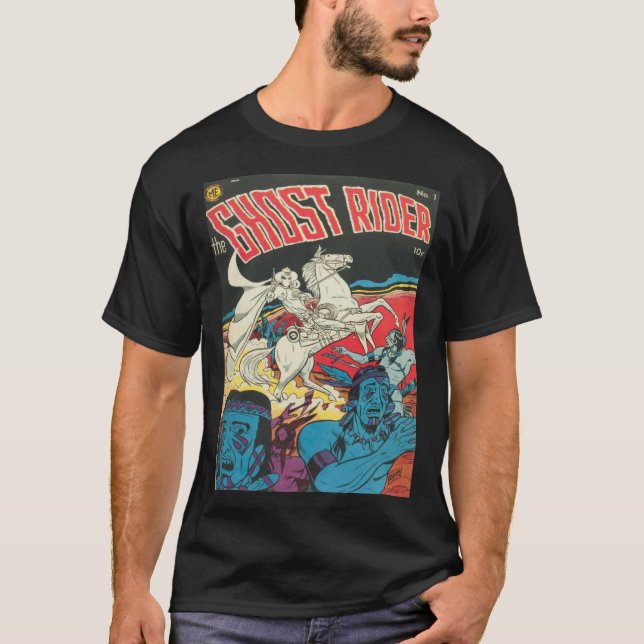 Ghost Rider #1 Classic Tecknad Bok T-Shirt (Framsida)