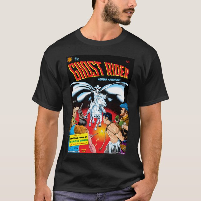 Ghost Rider Branding Horror av Frank Frazetta T Shirt (Framsida)