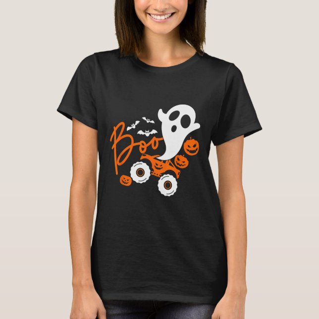 Ghost Rider Lastbil Monster Halloween Pumpkin T Shirt (Framsida)