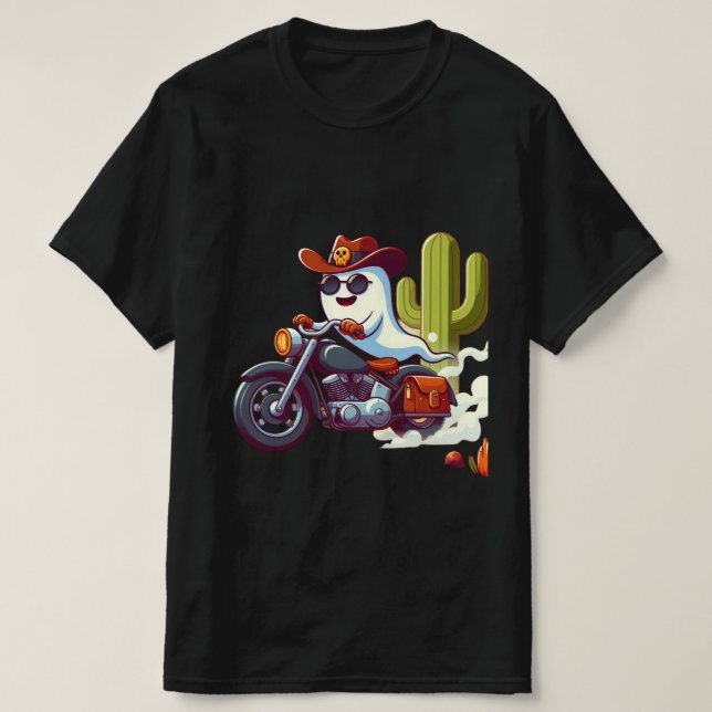 Ghost Rider Motorcycle T-Shirt - Spooky Biker Tee (Design framsida)