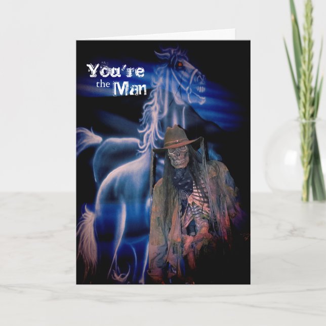 Ghost Rider över Backe-födelsedagskortet Helgkort (Framsida)