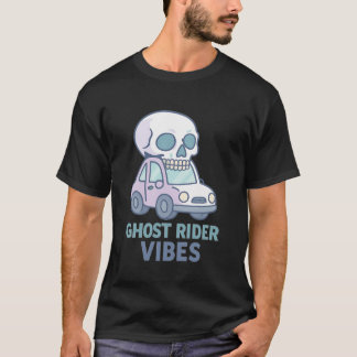 Ghost Rider Vibes Skull Driving Car T Shirt